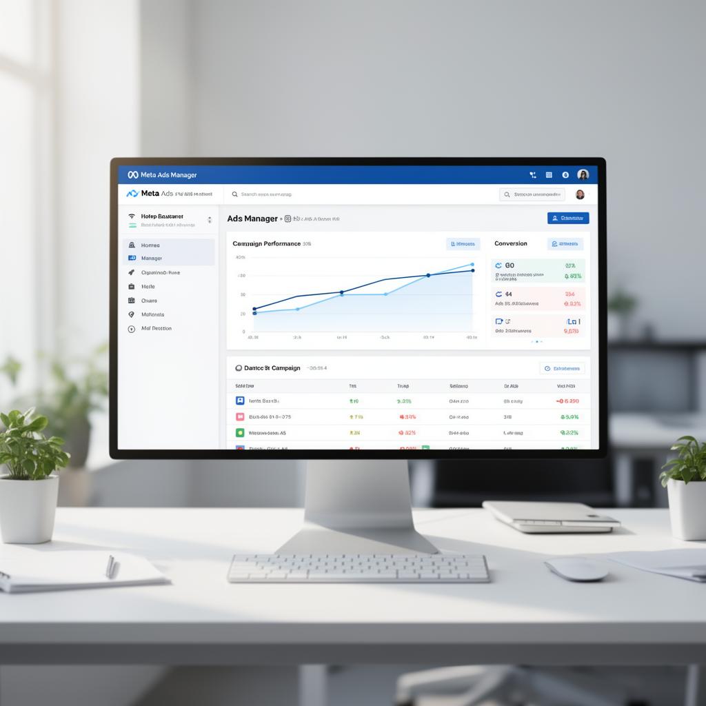 Consultor analisando dashboards de Google Ads e Meta Ads